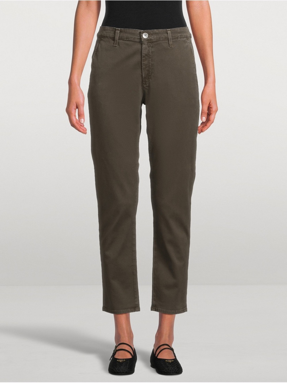 AG Caden Straight-Leg Trousers 26 Sulfur Stone Brown NWT